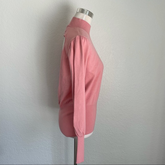 Skies Are Blue Cutout Pink Rose Sweater Retro Mock Neck Medium StitchFix - Picture 4 of 14